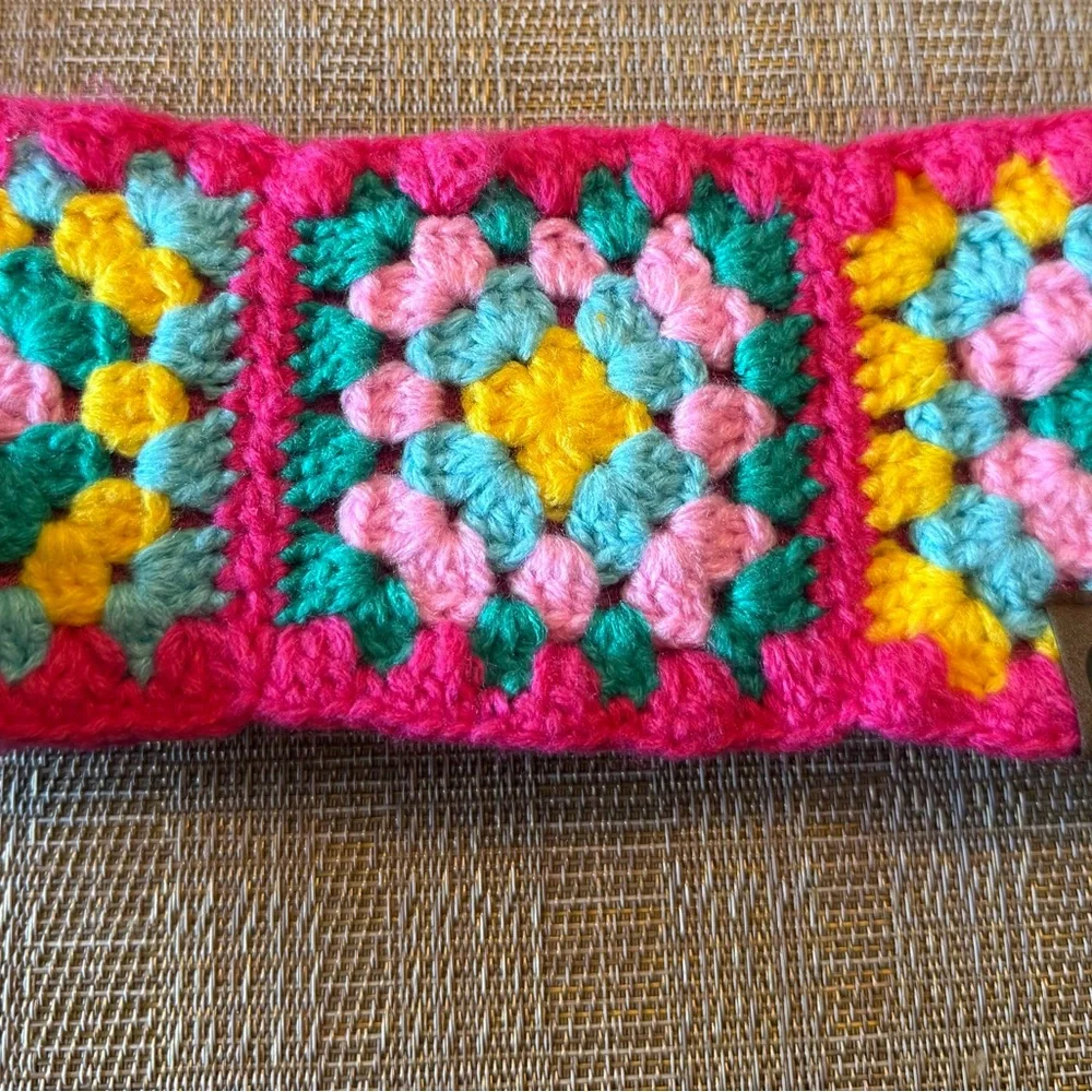 C.C Multicolor Crochet Granny Square head wrap - Picture 1 of 4